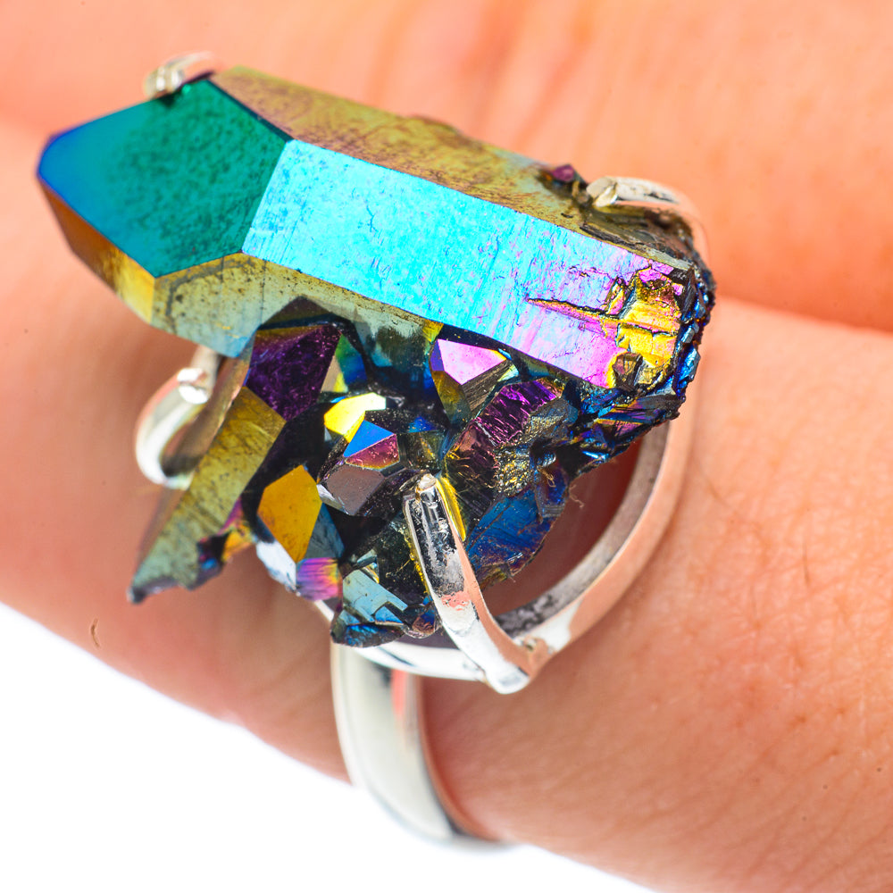 Titanium Sunshine Druzy Rings handcrafted by Ana Silver Co - RING62257