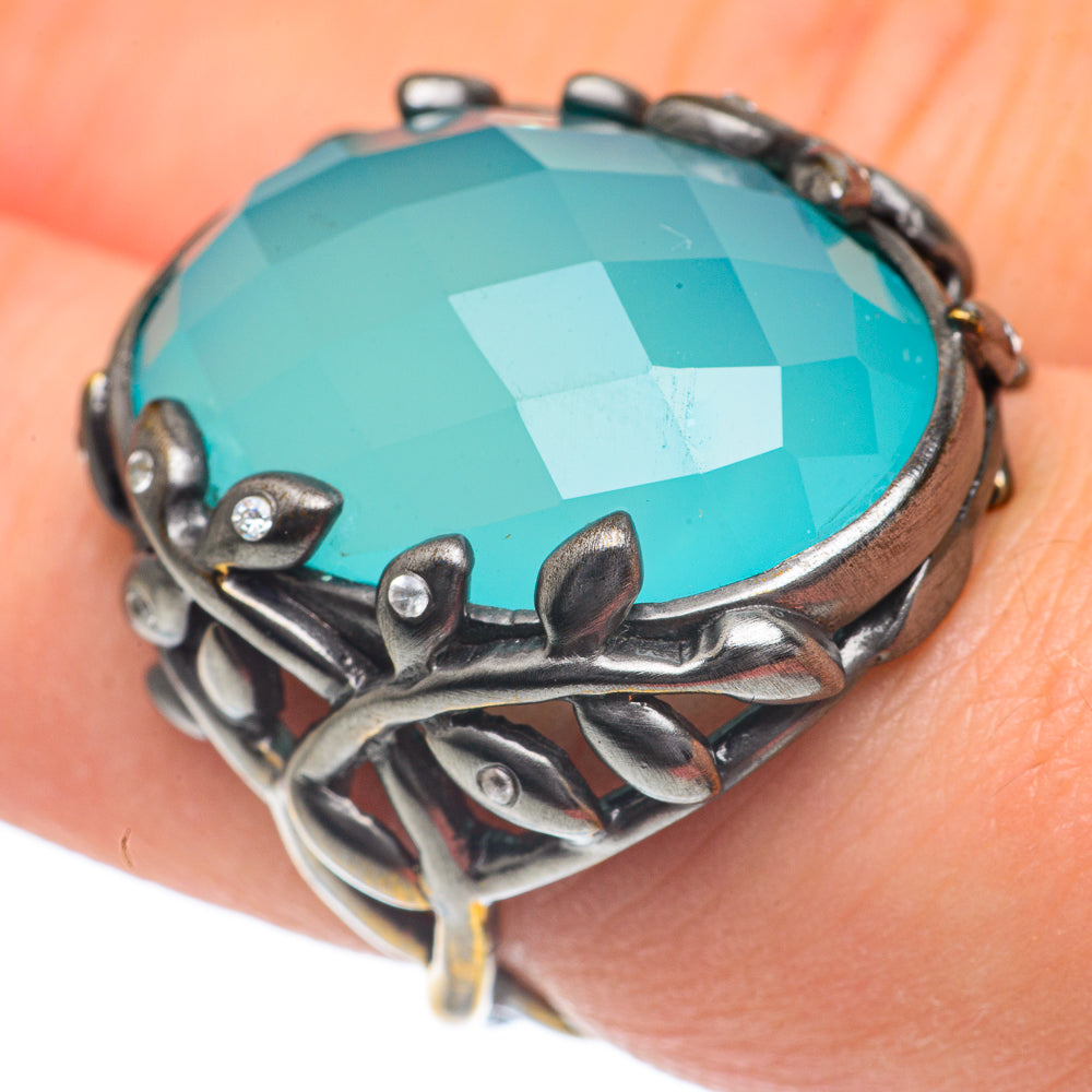 Aqua Chalcedony Rings handcrafted by Ana Silver Co - RING62264