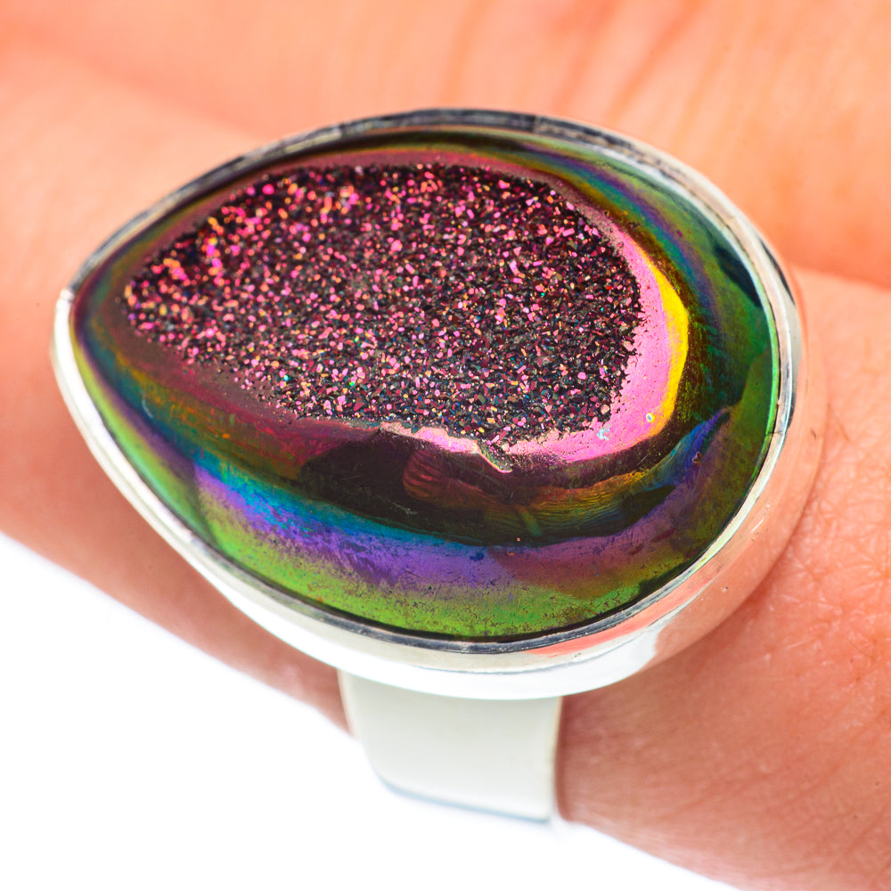 Titanium Druzy Rings handcrafted by Ana Silver Co - RING62279