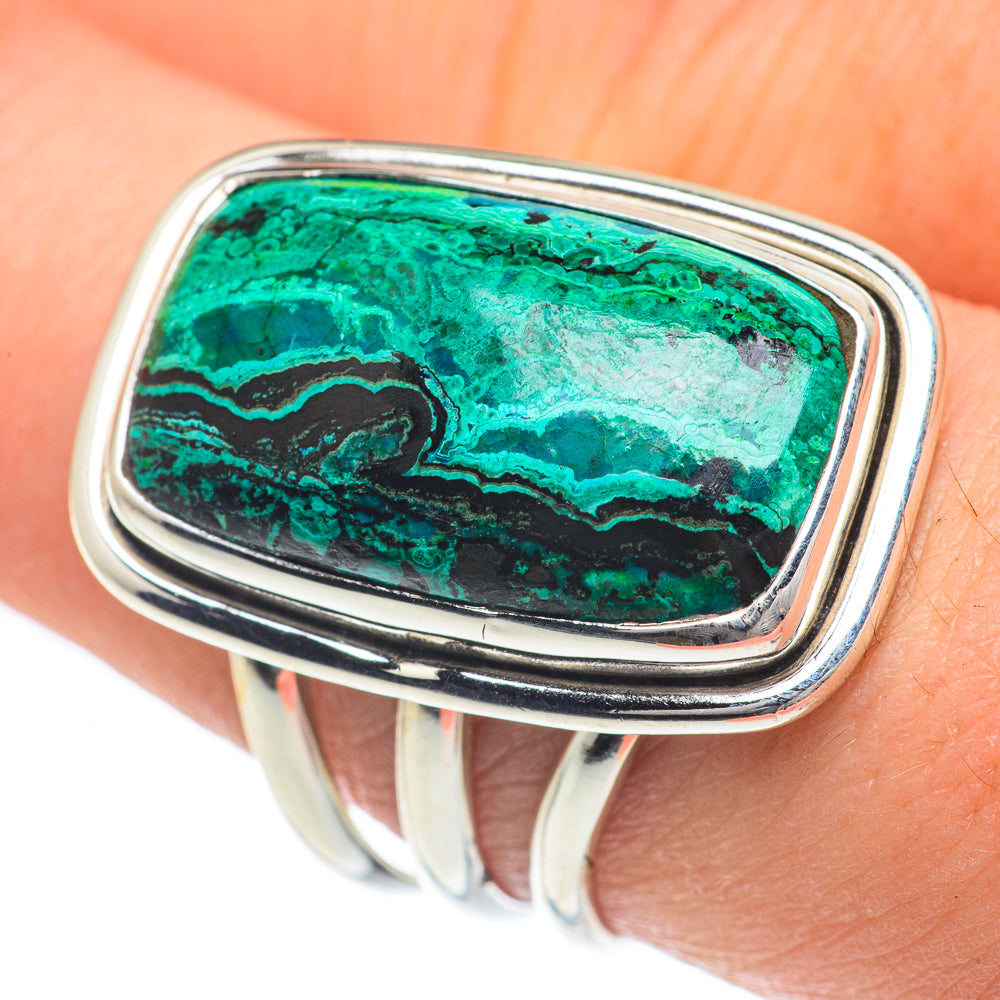 Malachite In Chrysocolla Rings handcrafted by Ana Silver Co - RING62290