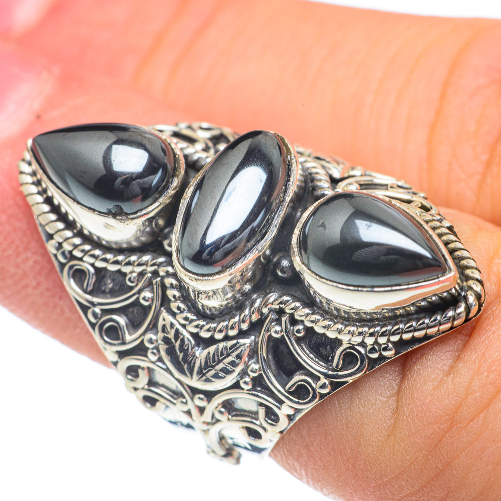 Hematite Rings handcrafted by Ana Silver Co - RING62312