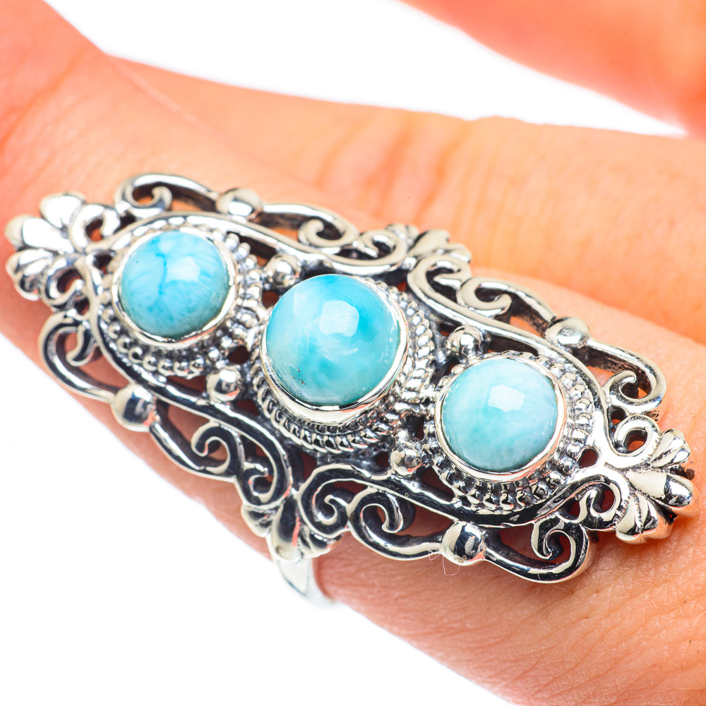 Larimar Rings handcrafted by Ana Silver Co - RING62313