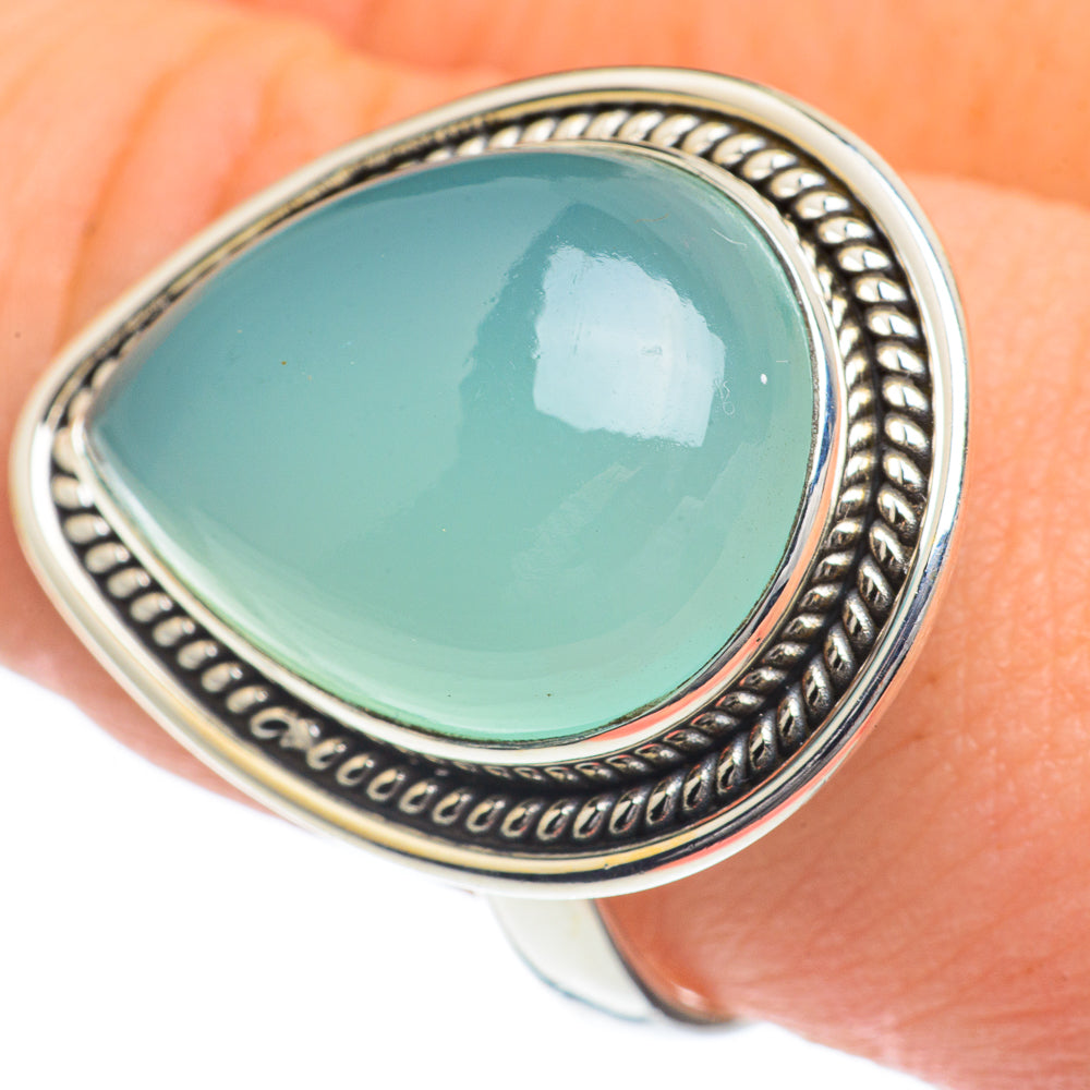Aqua Chalcedony Rings handcrafted by Ana Silver Co - RING62315