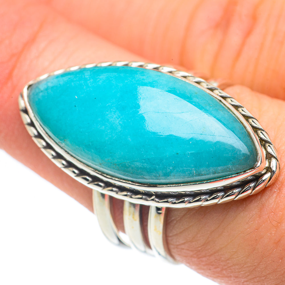 Peruvian Amazonite Rings handcrafted by Ana Silver Co - RING62317