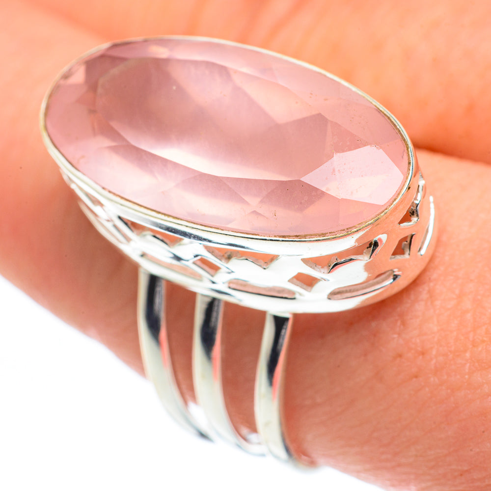 Rose Quartz Rings handcrafted by Ana Silver Co - RING62323