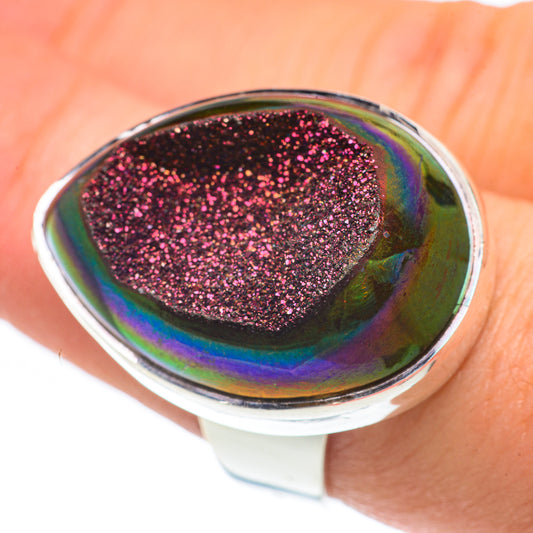Titanium Druzy Rings handcrafted by Ana Silver Co - RING62325