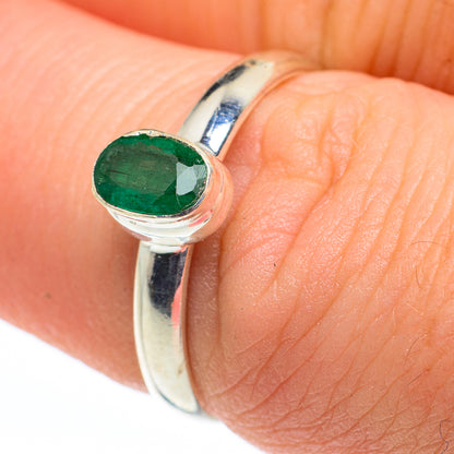 Zambian Emerald Rings handcrafted by Ana Silver Co - RING62355