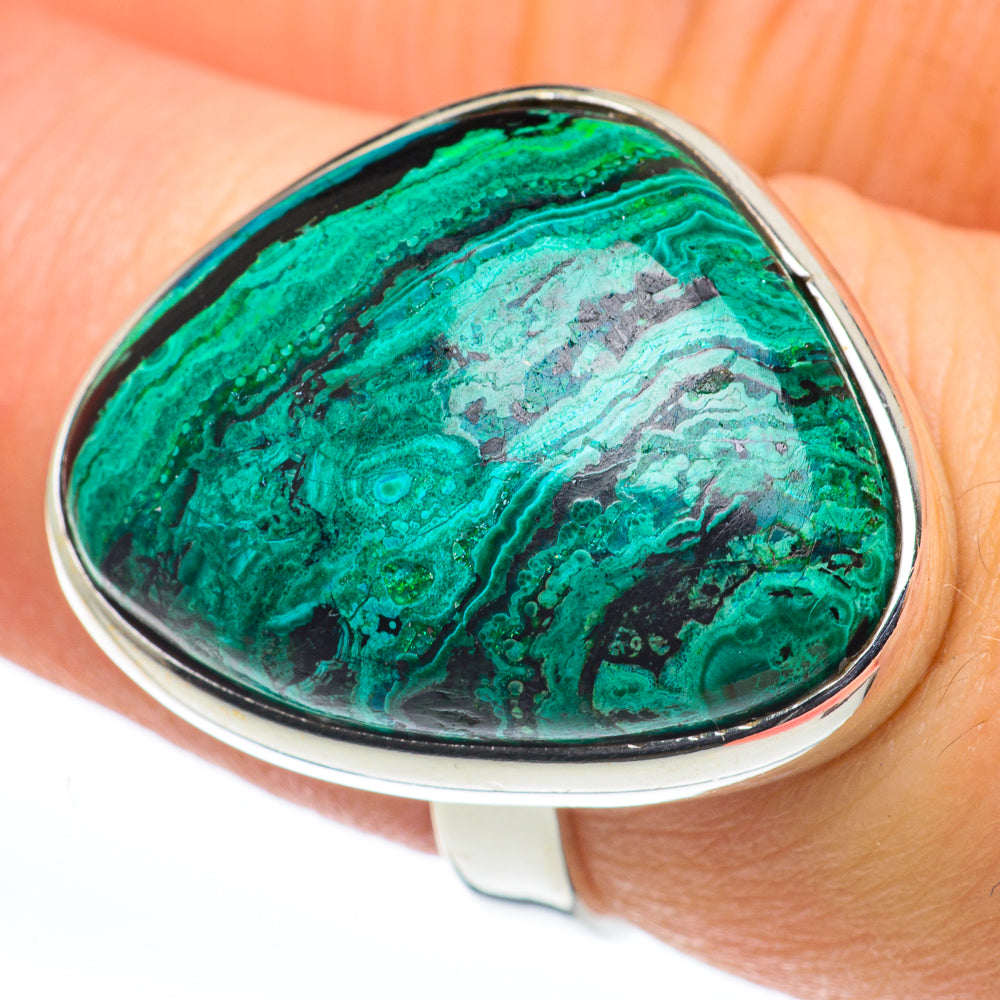 Malachite In Chrysocolla Rings handcrafted by Ana Silver Co - RING62357