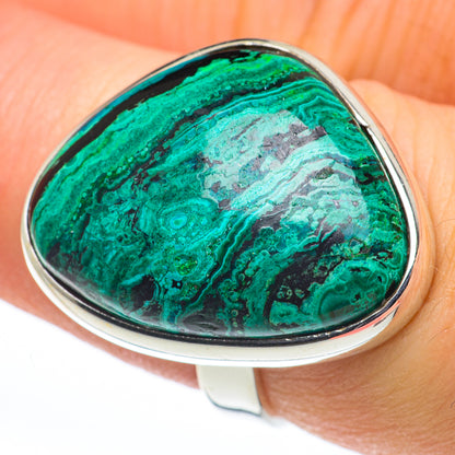Malachite In Chrysocolla Rings handcrafted by Ana Silver Co - RING62357