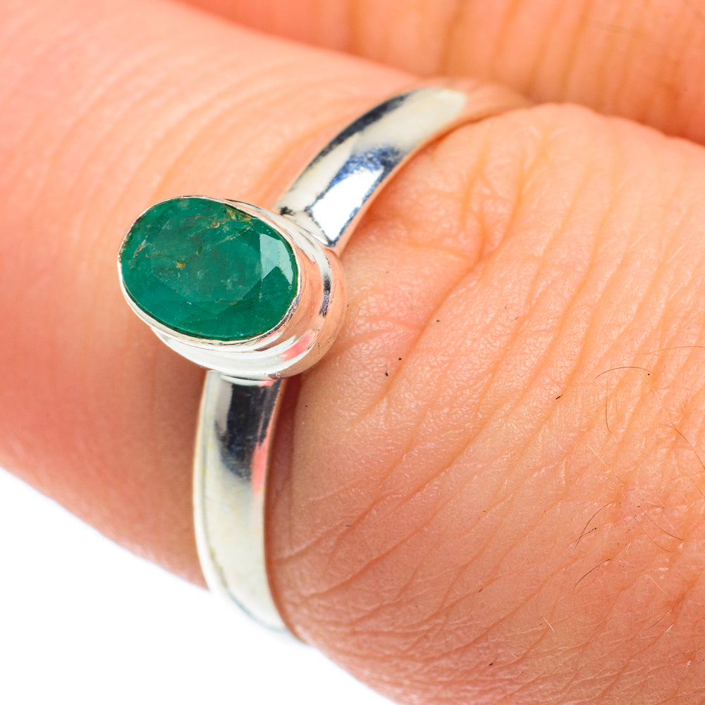 Zambian Emerald Rings handcrafted by Ana Silver Co - RING62393