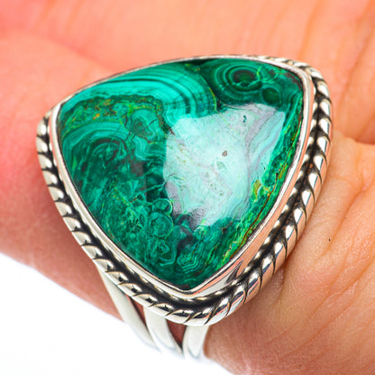 Malachite In Chrysocolla Rings handcrafted by Ana Silver Co - RING62424