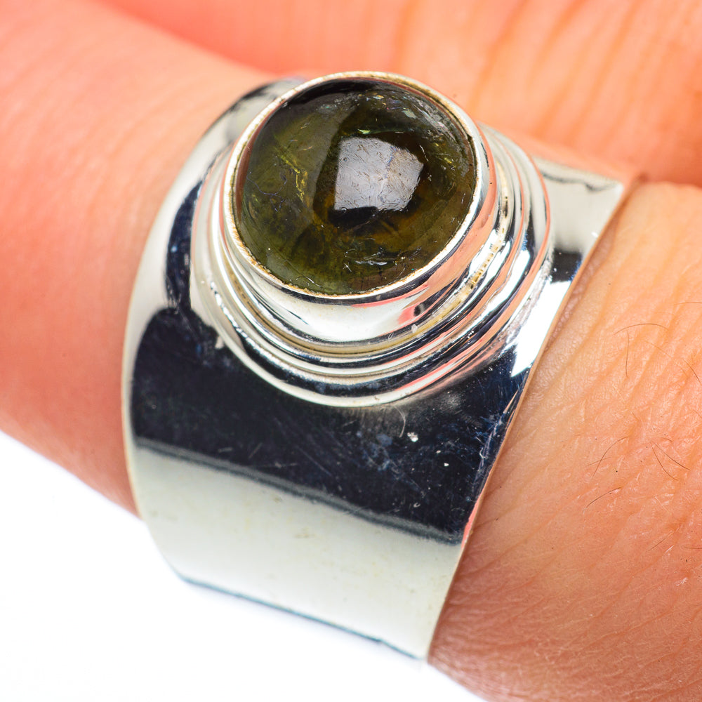 Green Tourmaline Rings handcrafted by Ana Silver Co - RING62426