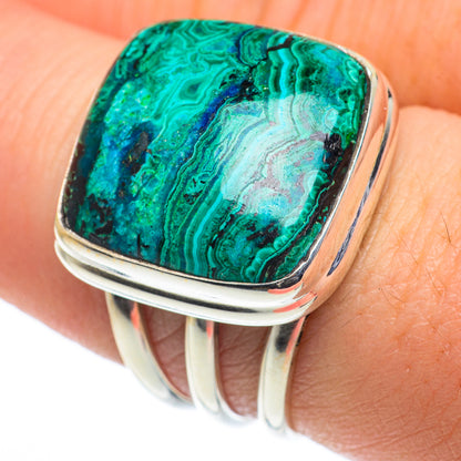 Malachite In Chrysocolla Rings handcrafted by Ana Silver Co - RING62519