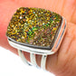 Spectro Pyrite Druzy Rings handcrafted by Ana Silver Co - RING62532