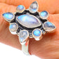 Rainbow Moonstone Rings handcrafted by Ana Silver Co - RING62535