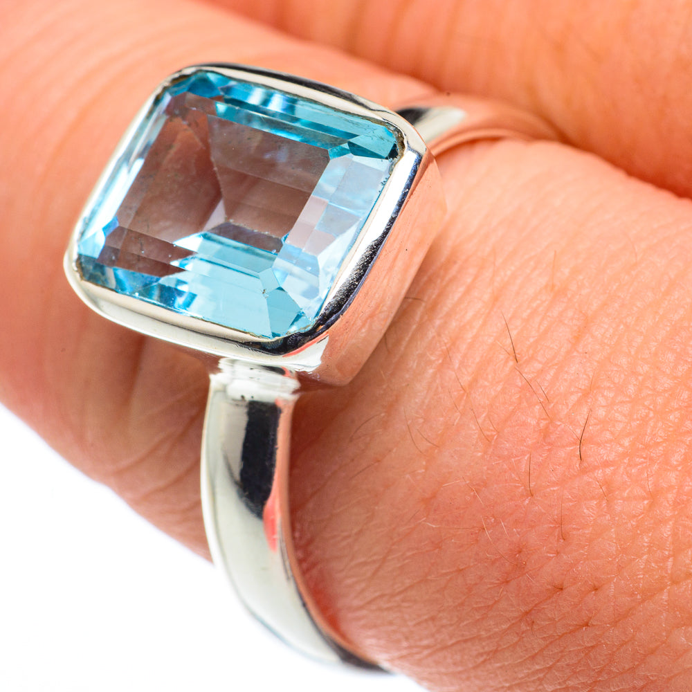 Blue Topaz Rings handcrafted by Ana Silver Co - RING62539