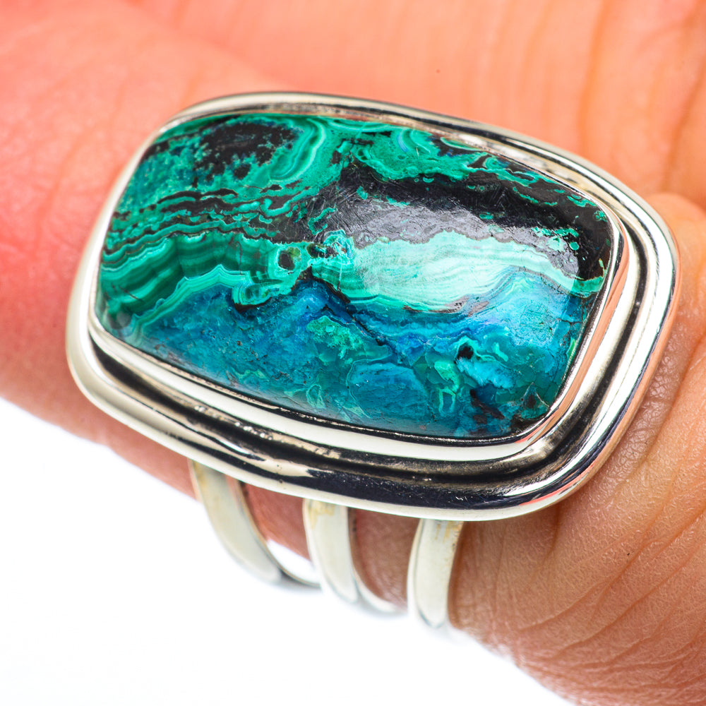 Malachite In Chrysocolla Rings handcrafted by Ana Silver Co - RING62544