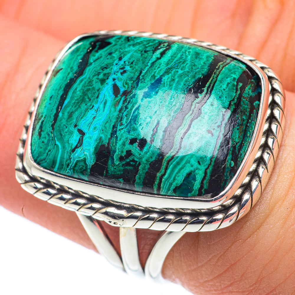 Malachite In Chrysocolla Rings handcrafted by Ana Silver Co - RING62570