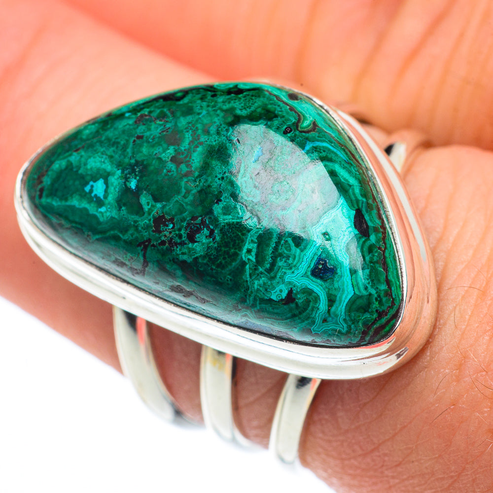 Chrysocolla Rings handcrafted by Ana Silver Co - RING62597