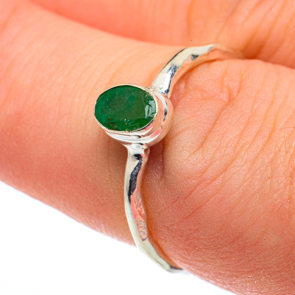 Zambian Emerald Rings handcrafted by Ana Silver Co - RING62598