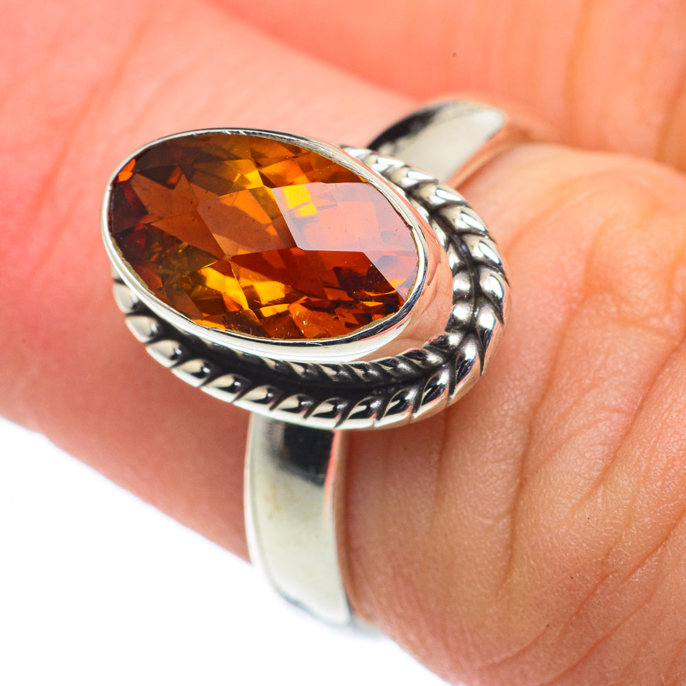 Mandarin Citrine Rings handcrafted by Ana Silver Co - RING62604