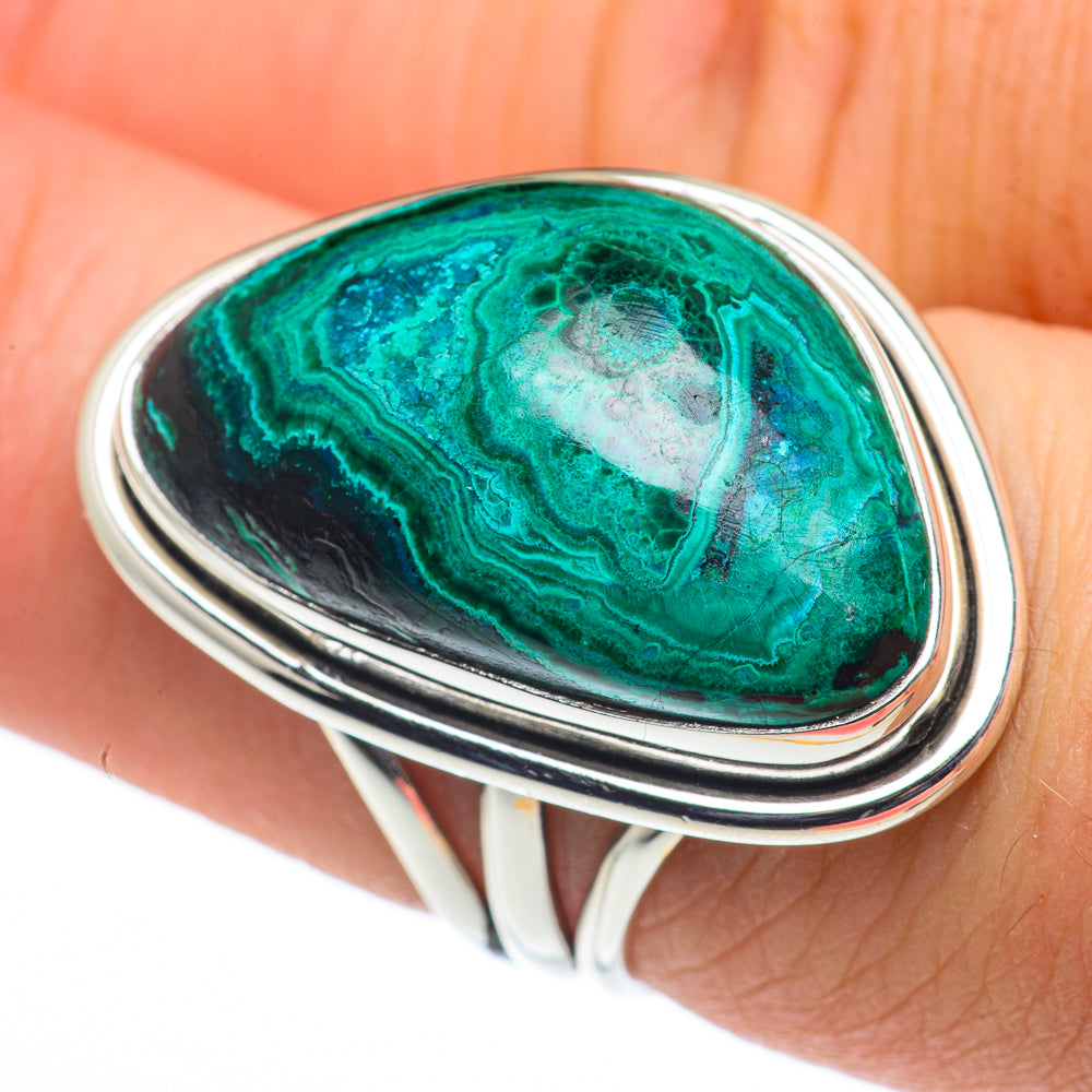 Malachite In Chrysocolla Rings handcrafted by Ana Silver Co - RING62622