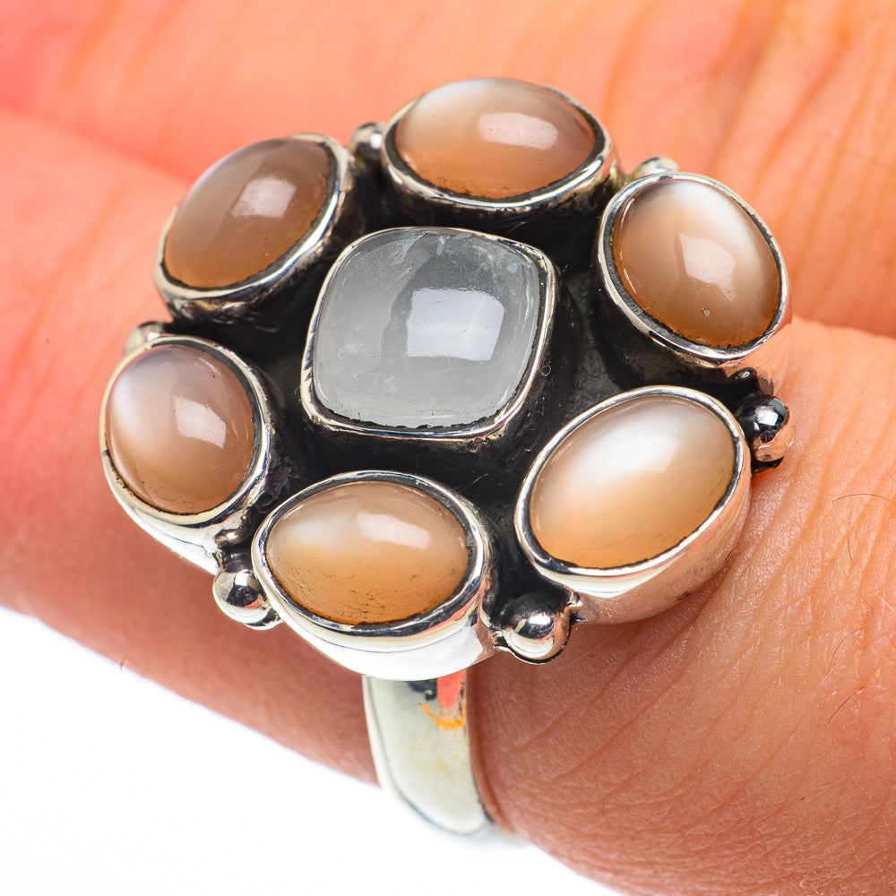 Moonstone, Peach Moonstone Rings handcrafted by Ana Silver Co - RING62627