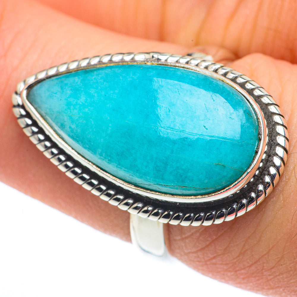 Peruvian Amazonite Rings handcrafted by Ana Silver Co - RING62649