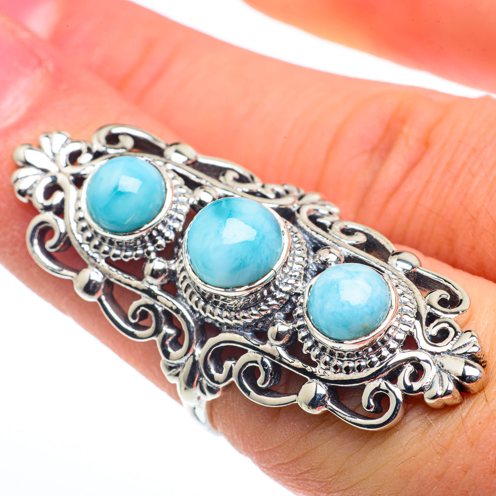 Larimar Rings handcrafted by Ana Silver Co - RING62650