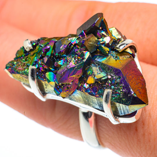 Titanium Sunshine Druzy Rings handcrafted by Ana Silver Co - RING62673