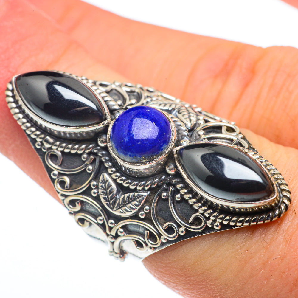 Hematite, Lapis Lazuli Rings handcrafted by Ana Silver Co - RING62680