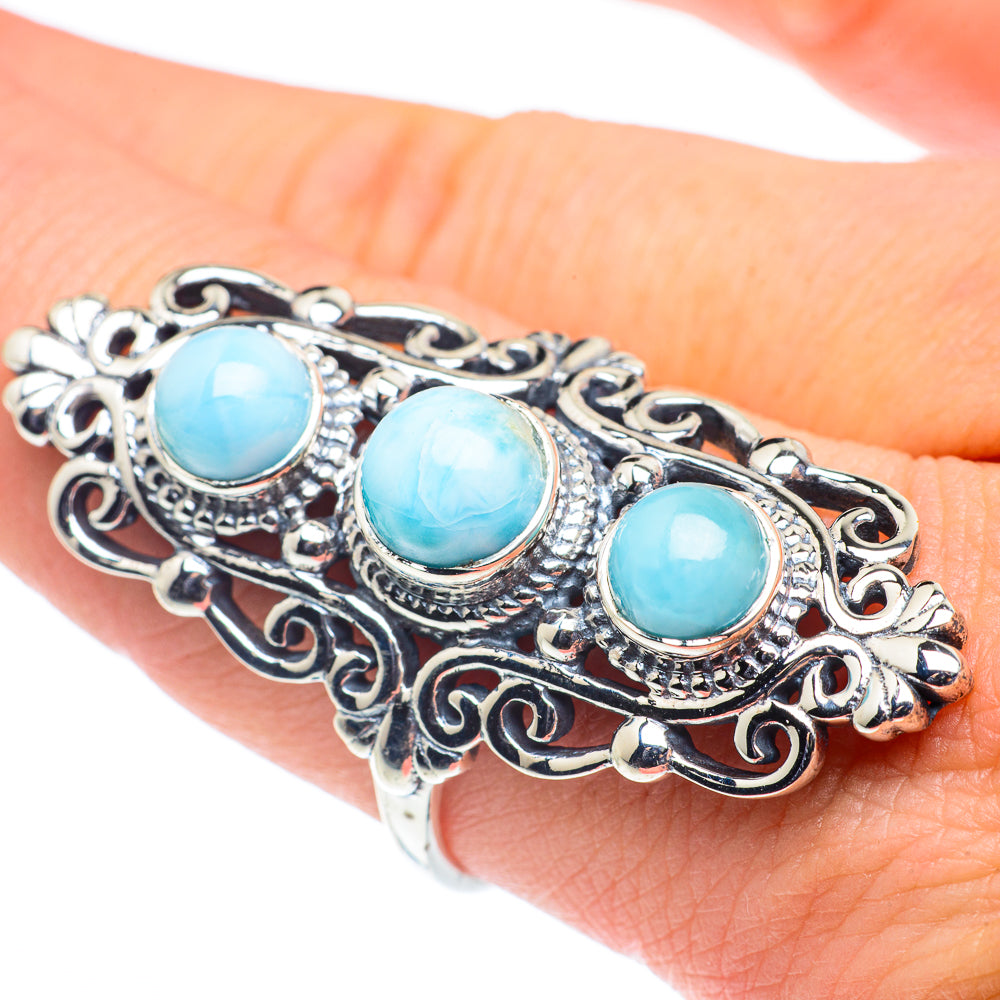 Larimar Rings handcrafted by Ana Silver Co - RING62681