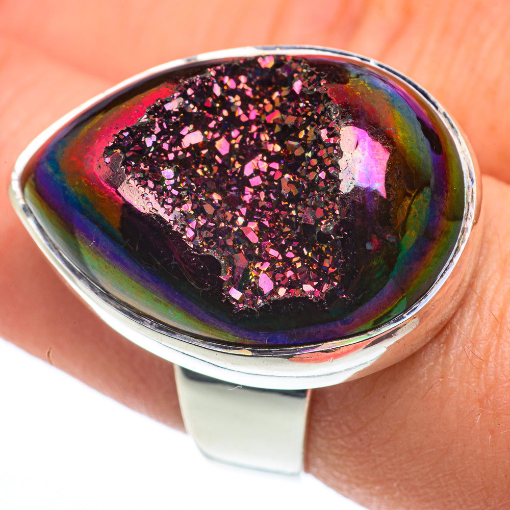 Titanium Druzy Rings handcrafted by Ana Silver Co - RING62691