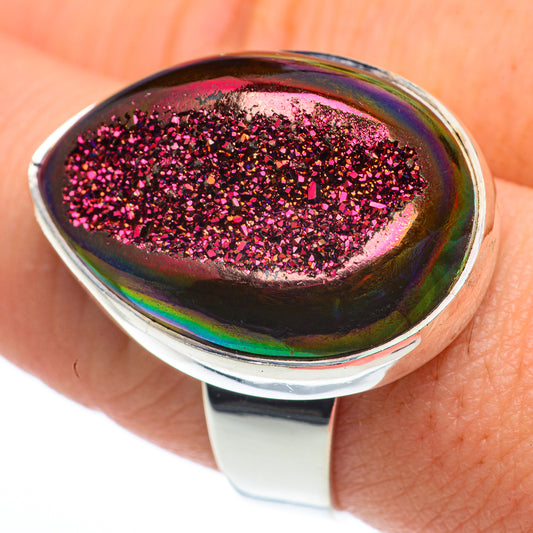 Titanium Druzy Rings handcrafted by Ana Silver Co - RING62710