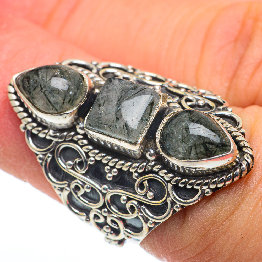 Tourmalinated Quartz Rings handcrafted by Ana Silver Co - RING62712