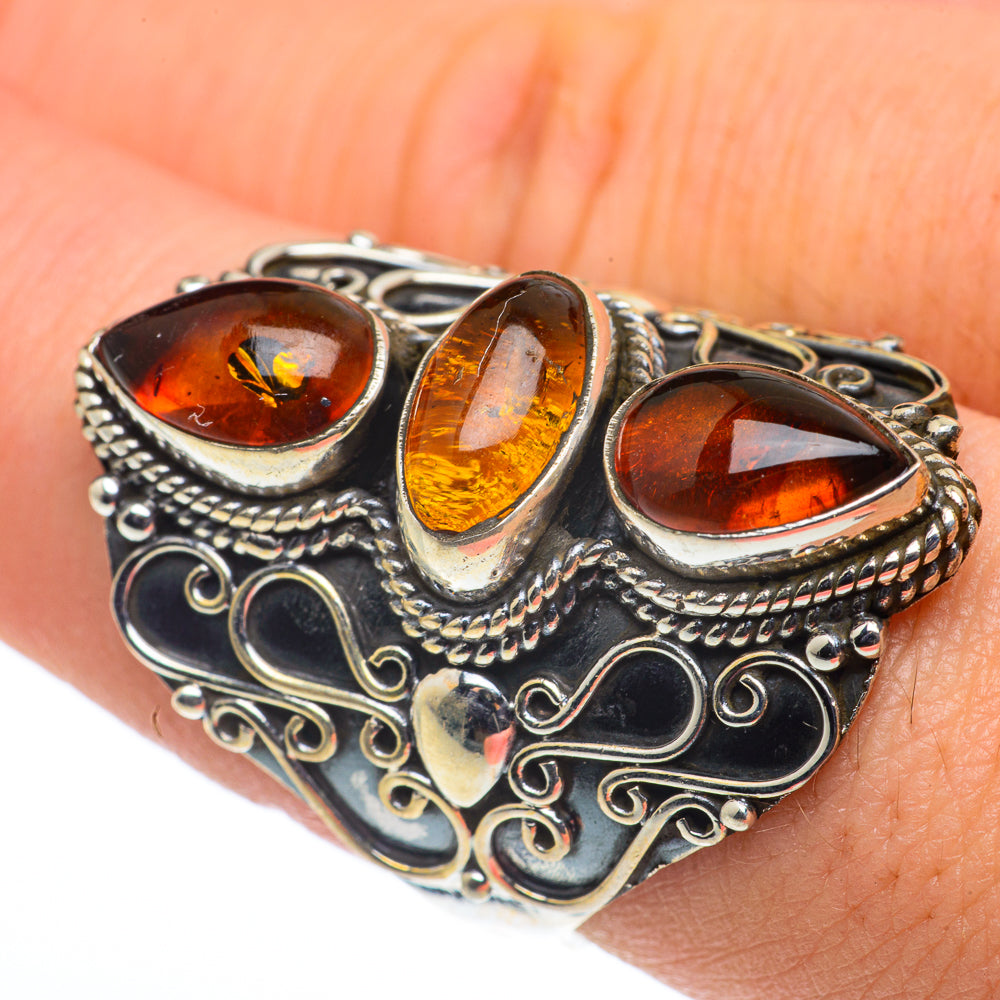Baltic Amber Rings handcrafted by Ana Silver Co - RING62726