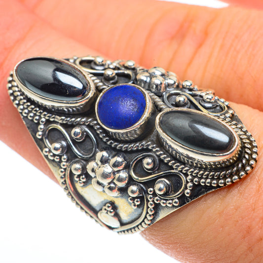 Lapis Lazuli, Hematite Rings handcrafted by Ana Silver Co - RING62733