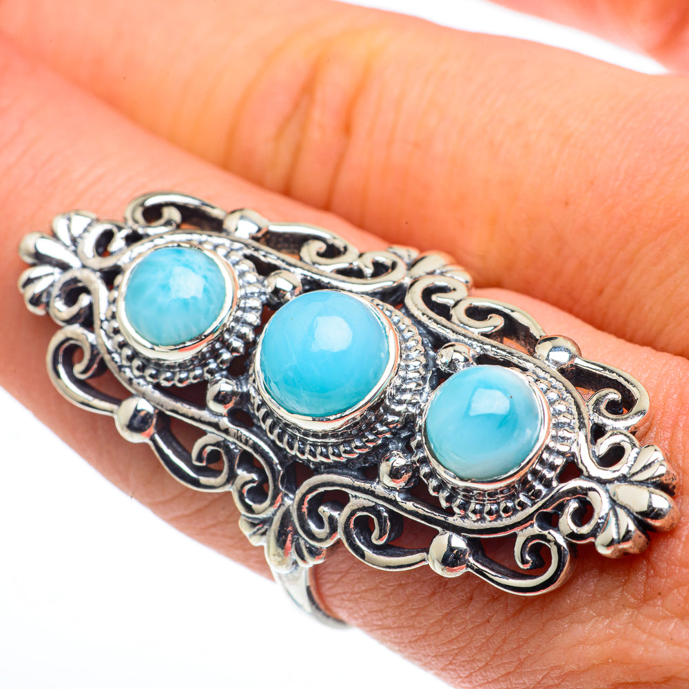 Larimar Rings handcrafted by Ana Silver Co - RING62749