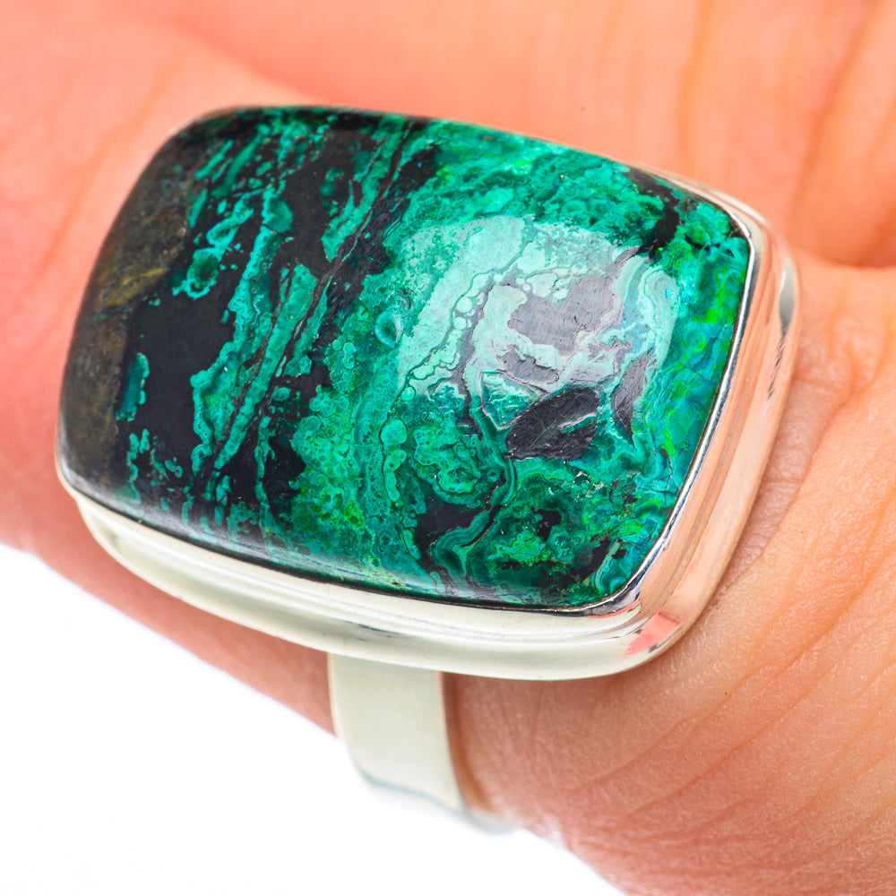 Malachite In Chrysocolla Rings handcrafted by Ana Silver Co - RING62759