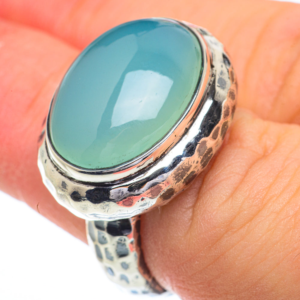 Aqua Chalcedony Rings handcrafted by Ana Silver Co - RING62792