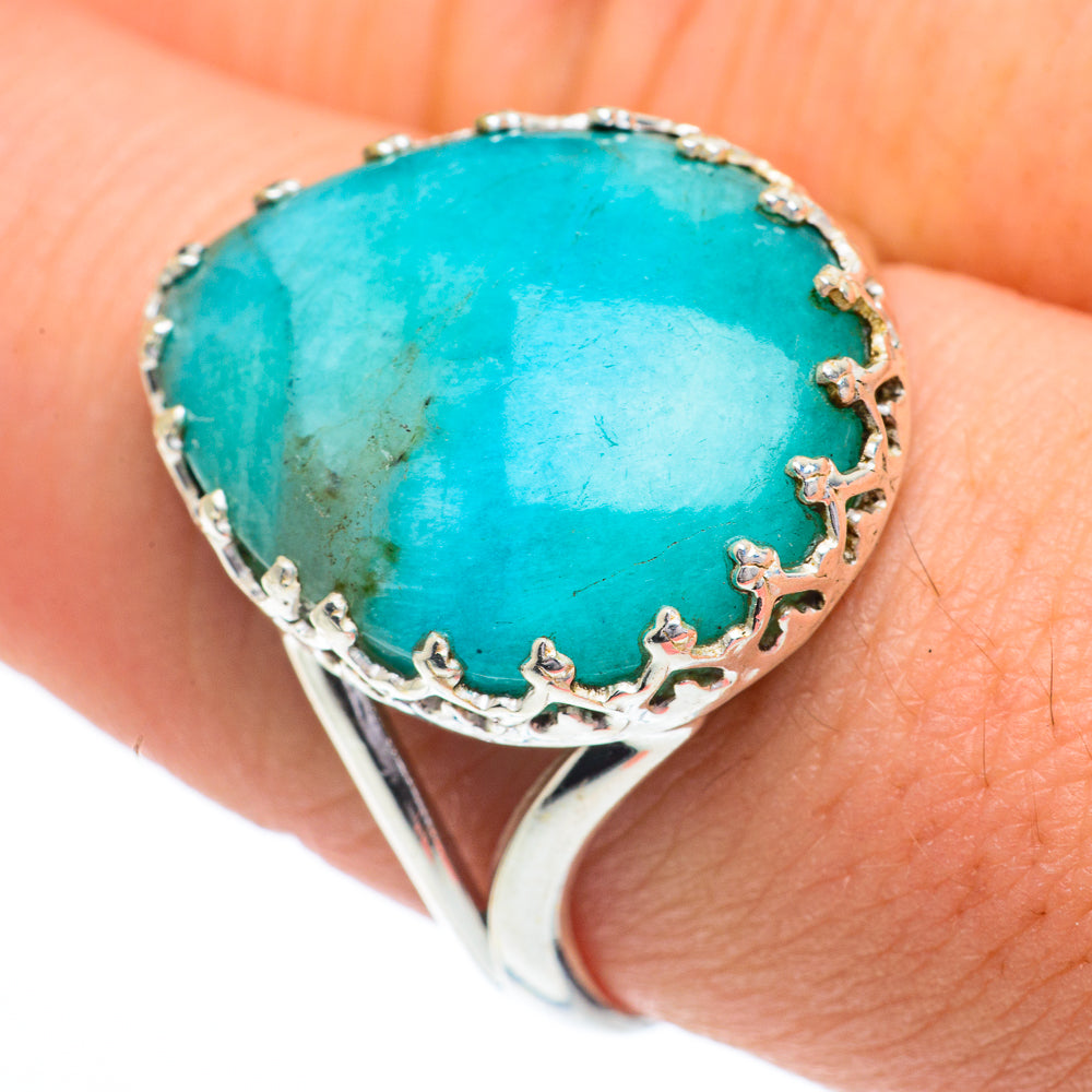 Peruvian Amazonite Rings handcrafted by Ana Silver Co - RING62820