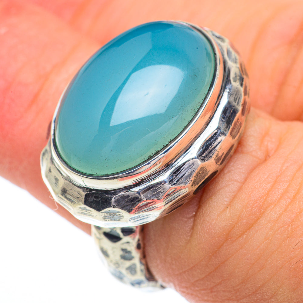 Aqua Chalcedony Rings handcrafted by Ana Silver Co - RING62824