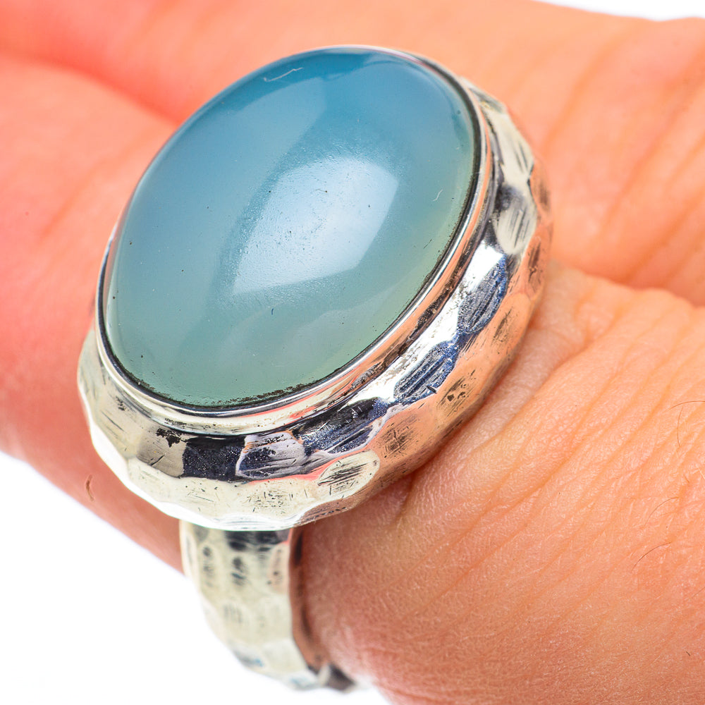 Aqua Chalcedony Rings handcrafted by Ana Silver Co - RING62847