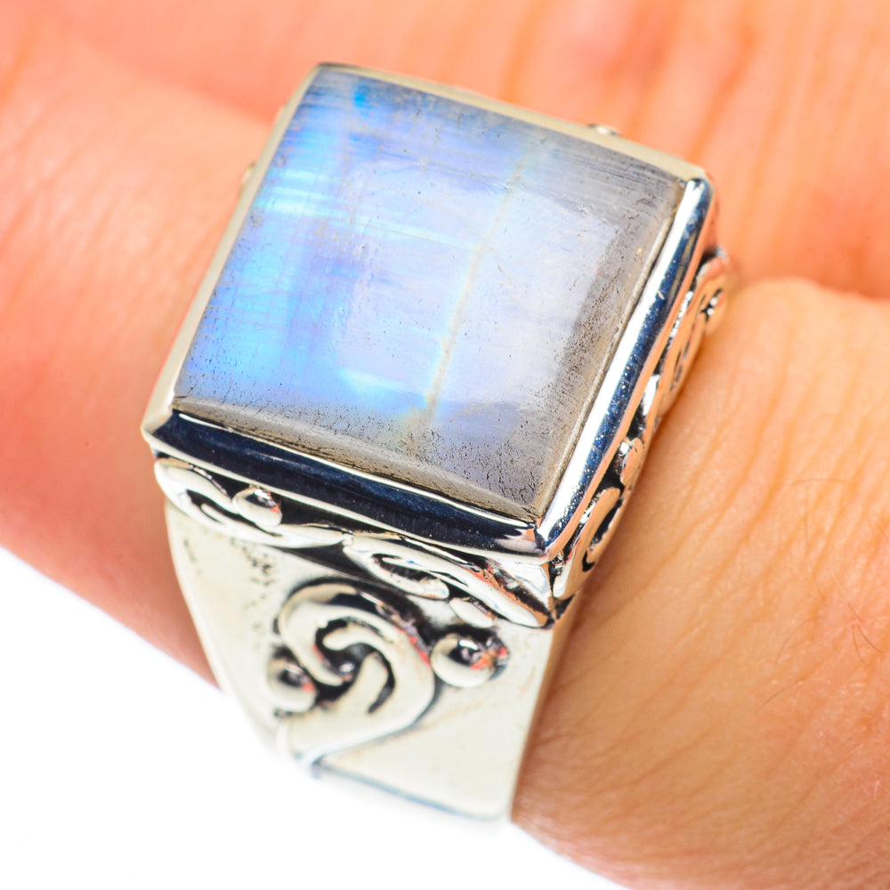 Rainbow Moonstone Rings handcrafted by Ana Silver Co - RING62885