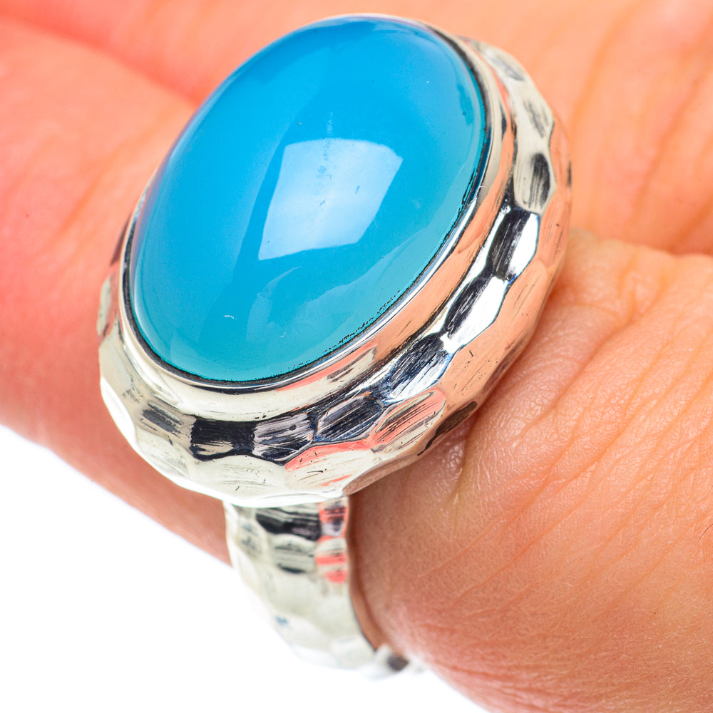 Aqua Chalcedony Rings handcrafted by Ana Silver Co - RING62911