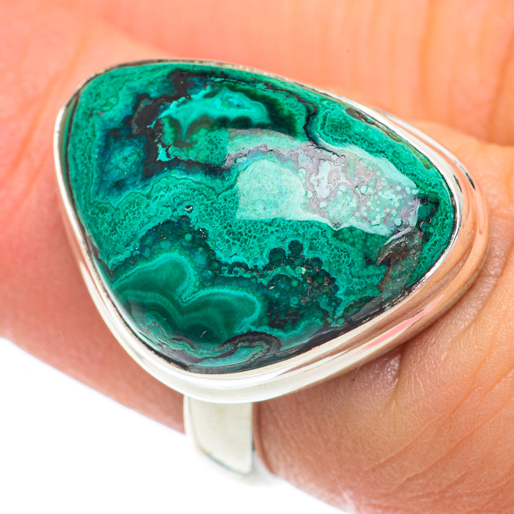 Malachite In Chrysocolla Rings handcrafted by Ana Silver Co - RING62915
