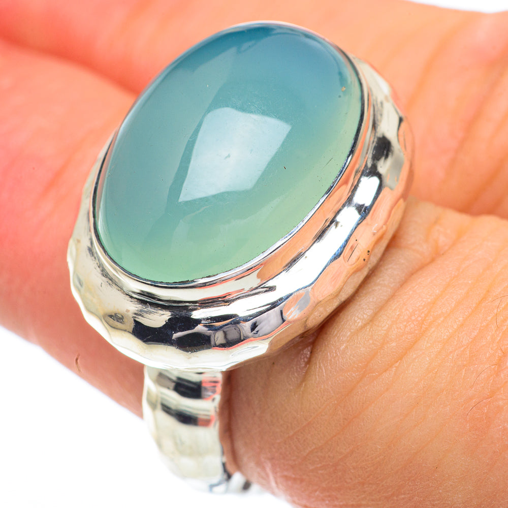 Aqua Chalcedony Rings handcrafted by Ana Silver Co - RING62928