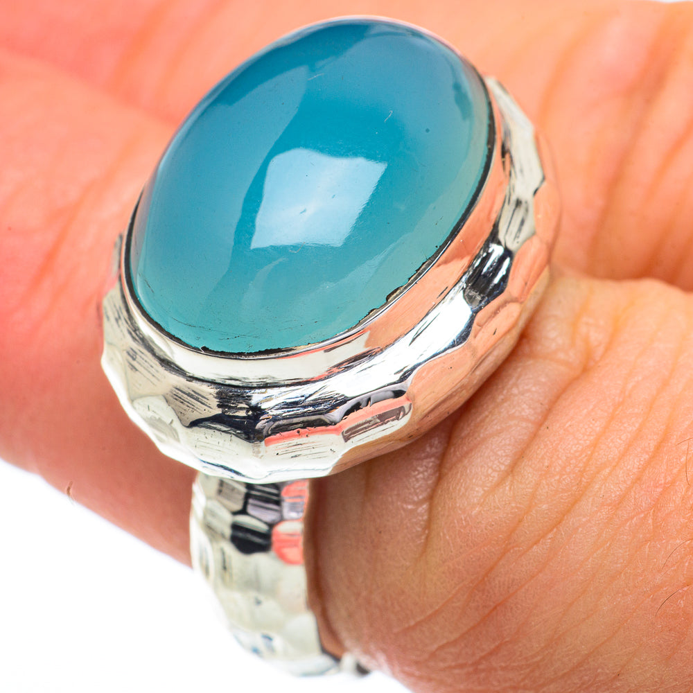 Aqua Chalcedony Rings handcrafted by Ana Silver Co - RING62948