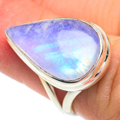 Rainbow Moonstone Rings handcrafted by Ana Silver Co - RING62973