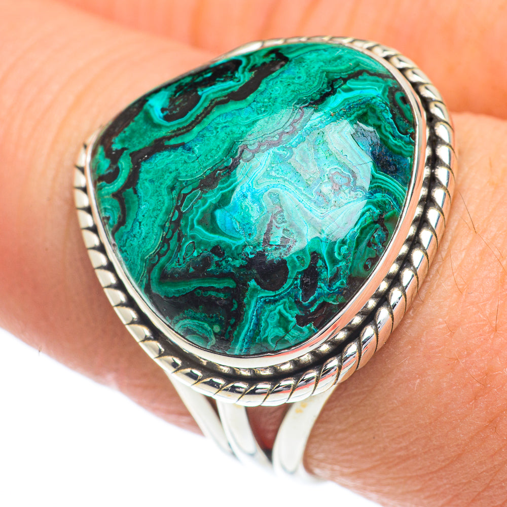 Malachite In Chrysocolla Rings handcrafted by Ana Silver Co - RING62980